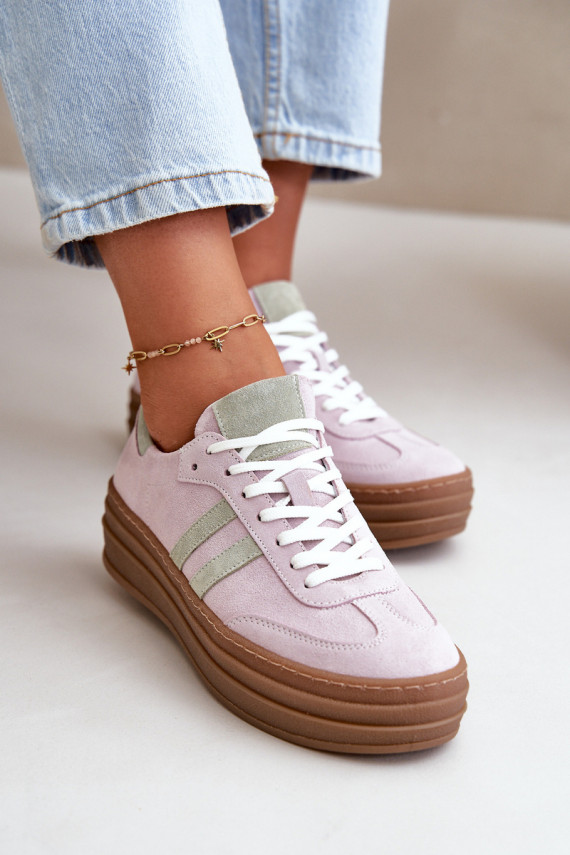 Zazoo N1068S4 Sneakers modeļa apavi ar platformu Violeta krāsa