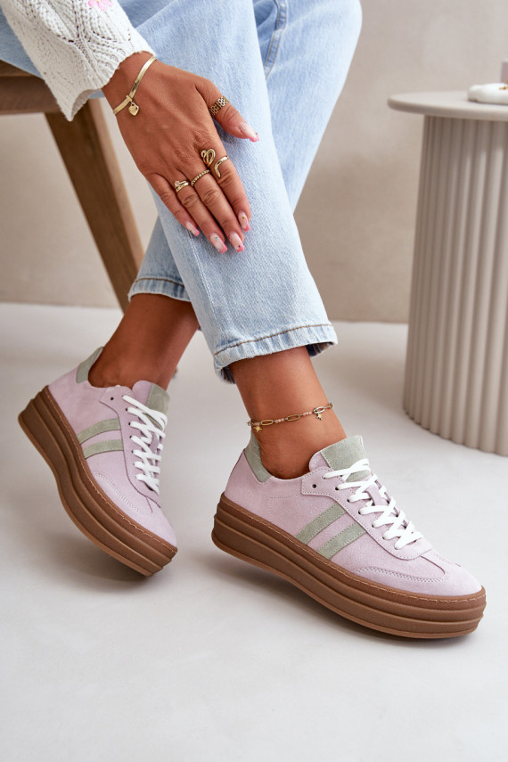 Zazoo N1068S4 Sneakers modeļa apavi ar platformu Violeta krāsa