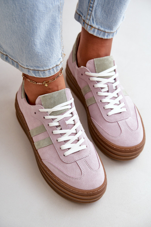 Zazoo N1068S4 Sneakers modeļa apavi ar platformu Violeta krāsa