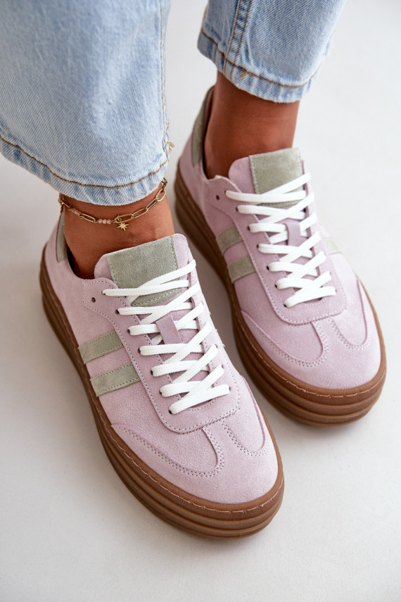 Zazoo N1068S4 Sneakers modeļa apavi ar platformu Violeta krāsa