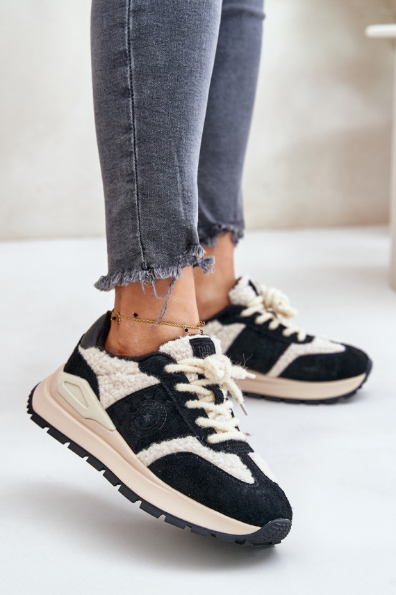 siltināti Sneakers modeļa apavi Sievišķīgs Āda Big Star OO274A318 HI-POLY SYSTEM melnas krāsas