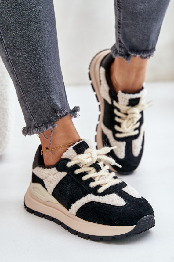 siltināti Sneakers modeļa apavi Sievišķīgs Āda Big Star OO274A318 HI-POLY SYSTEM melnas krāsas