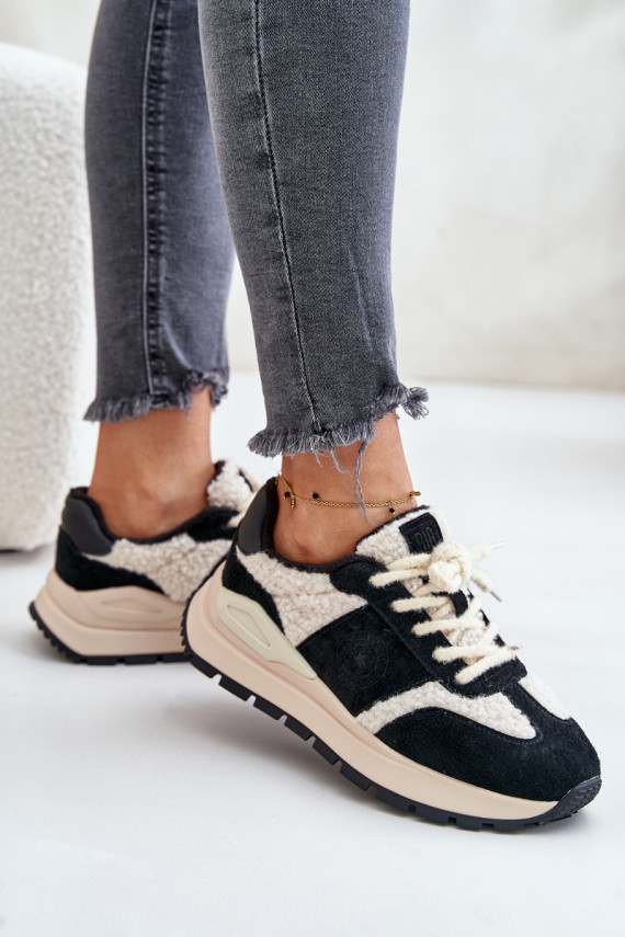 siltināti Sneakers modeļa apavi Sievišķīgs Āda Big Star OO274A318 HI-POLY SYSTEM melnas krāsas