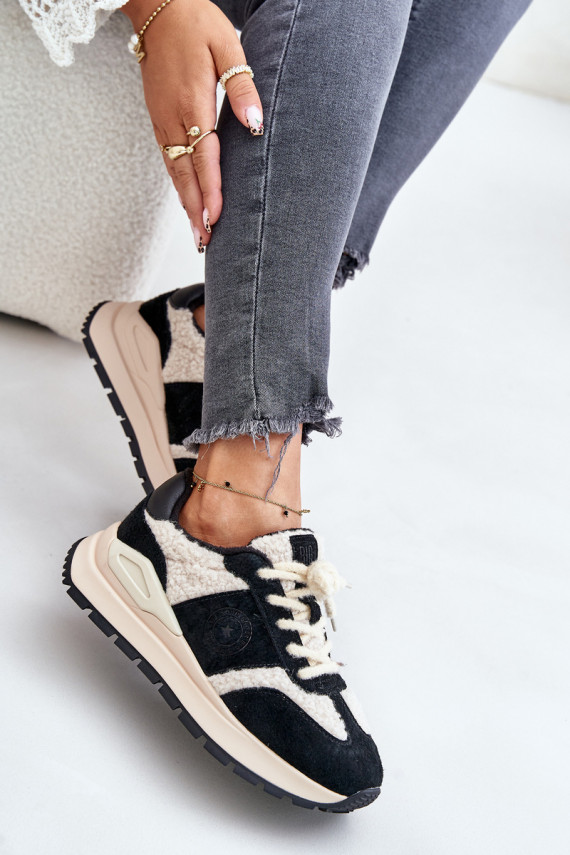 siltināti Sneakers modeļa apavi Sievišķīgs Āda Big Star OO274A318 HI-POLY SYSTEM melnas krāsas