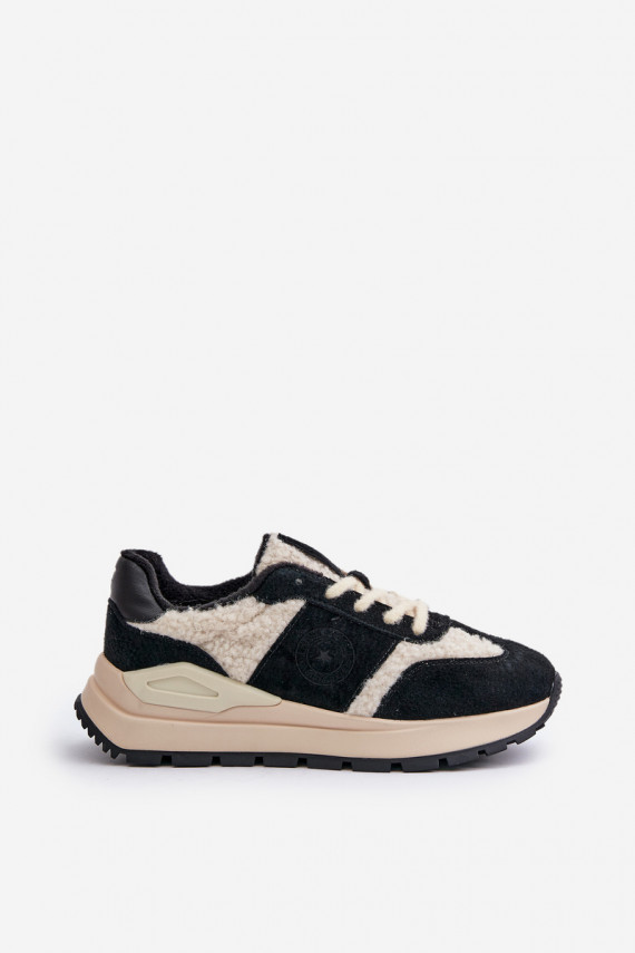siltināti Sneakers modeļa apavi Sievišķīgs Āda Big Star OO274A318 HI-POLY SYSTEM melnas krāsas