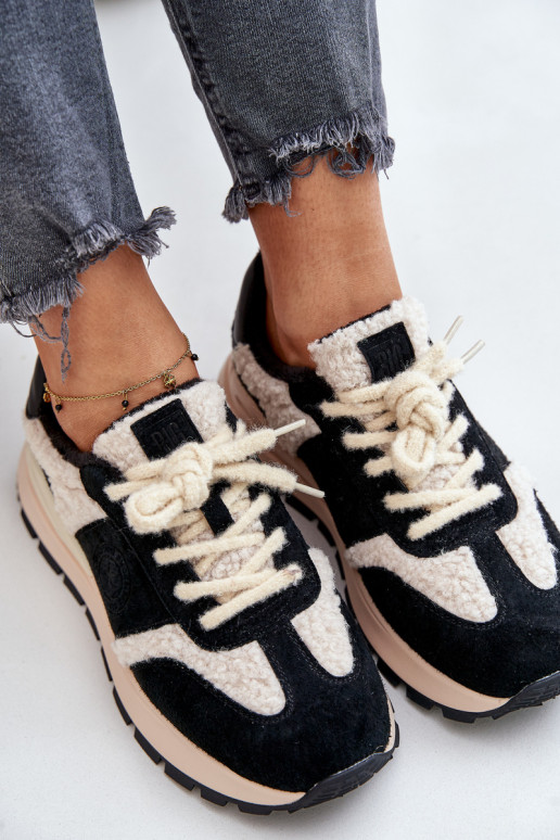 siltināti Sneakers modeļa apavi Sievišķīgs Āda Big Star OO274A318 HI-POLY SYSTEM melnas krāsas