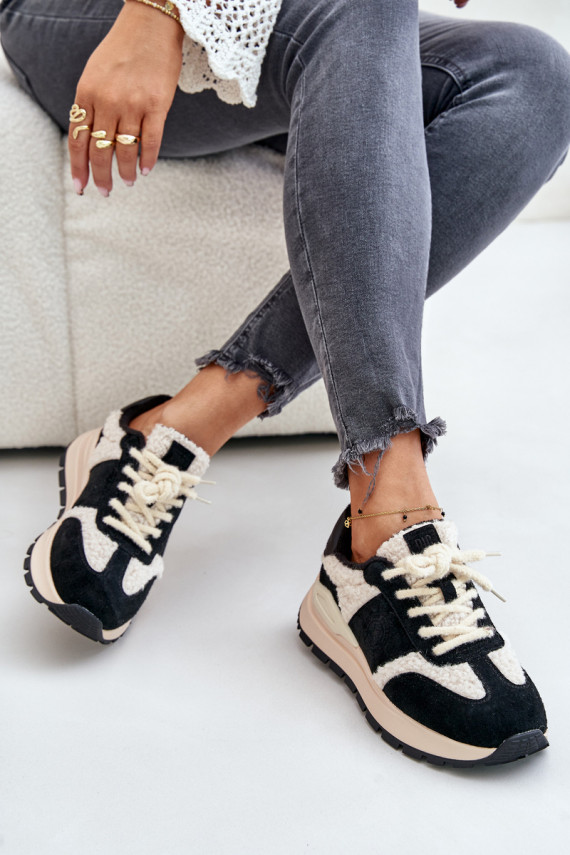 siltināti Sneakers modeļa apavi Sievišķīgs Āda Big Star OO274A318 HI-POLY SYSTEM melnas krāsas
