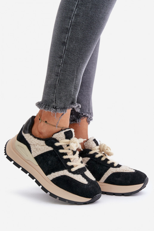 siltināti Sneakers modeļa apavi Sievišķīgs Āda Big Star OO274A318 HI-POLY SYSTEM melnas krāsas