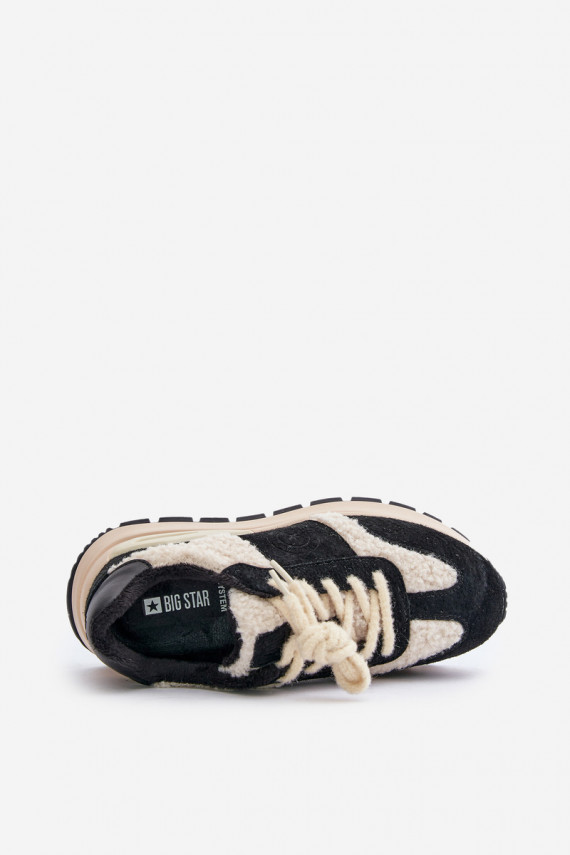 siltināti Sneakers modeļa apavi Sievišķīgs Āda Big Star OO274A318 HI-POLY SYSTEM melnas krāsas