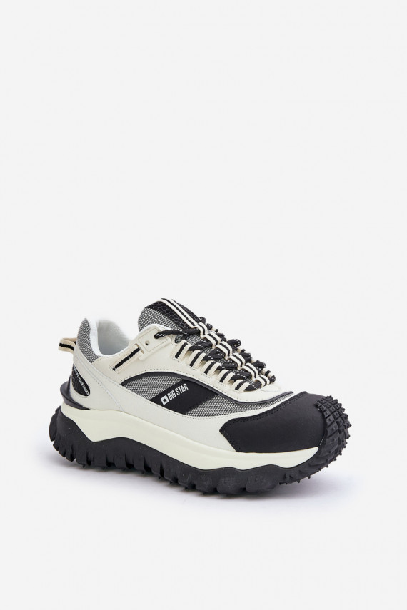 Āda Sneakers modeļa apavi Sievišķīgs ar platformu Big Star OO274A220 HI-POLY SYSTEM Baltas-melnas krāsas