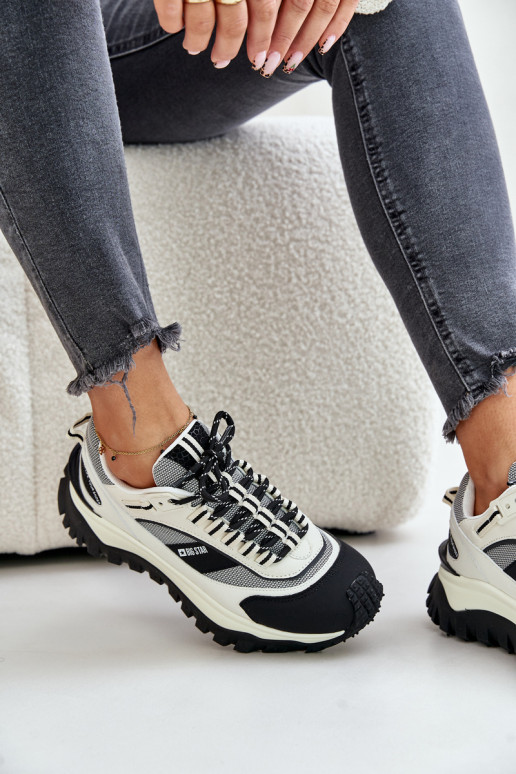 Āda Sneakers modeļa apavi Sievišķīgs ar platformu Big Star OO274A220 HI-POLY SYSTEM Baltas-melnas krāsas