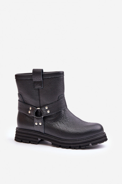 Āda Sieviešu puszābaki ar platiem papēžiem Ļevskis 3610 melnas krāsas