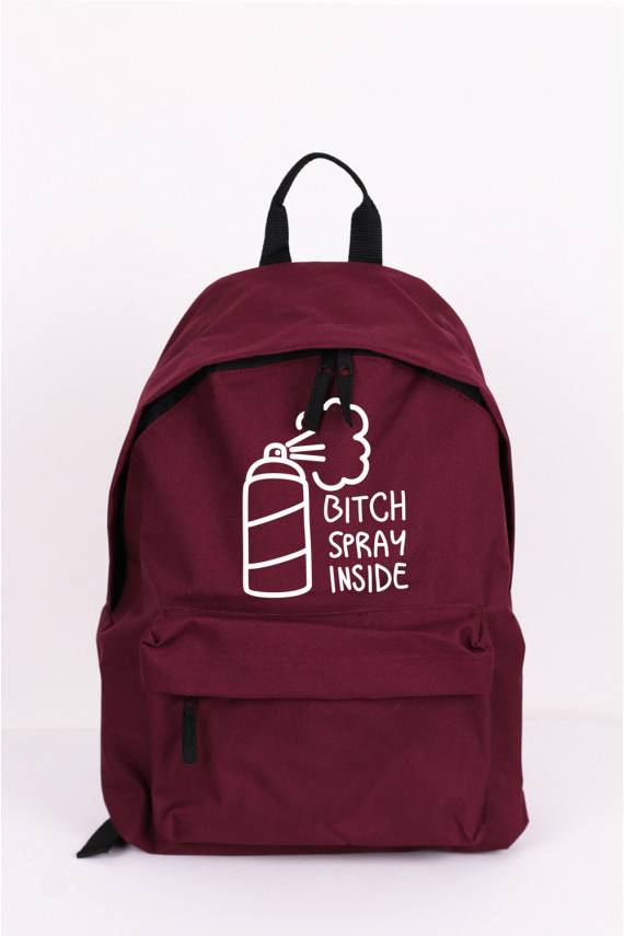 Bordo krāsas mugursoma "Bitch Spray"