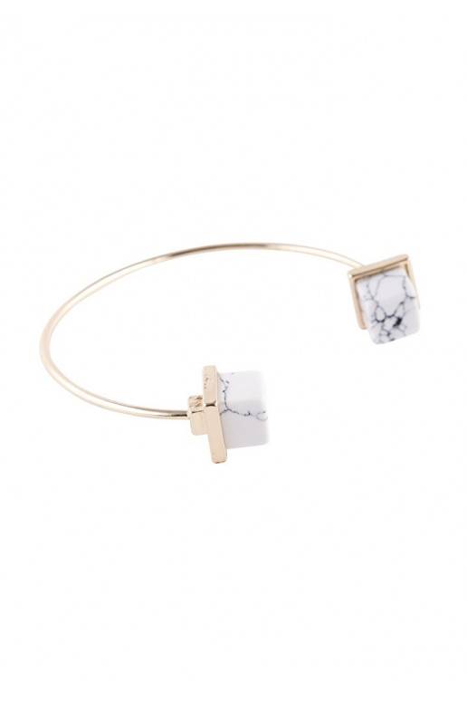 APROCE "Minimalist White Marble Cuff Bracelet"