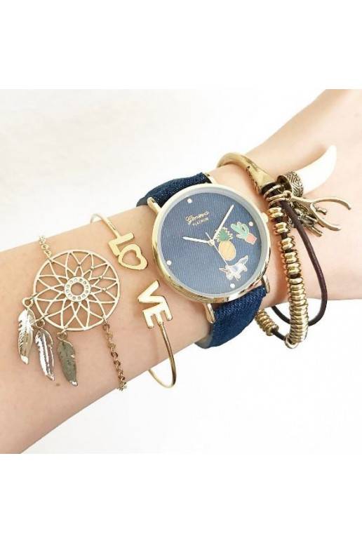 "Geneva" laikrodis su sidabro spalvos apyranke