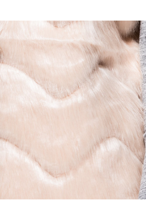 VESTE "Chevron Pattern Faux Fur"