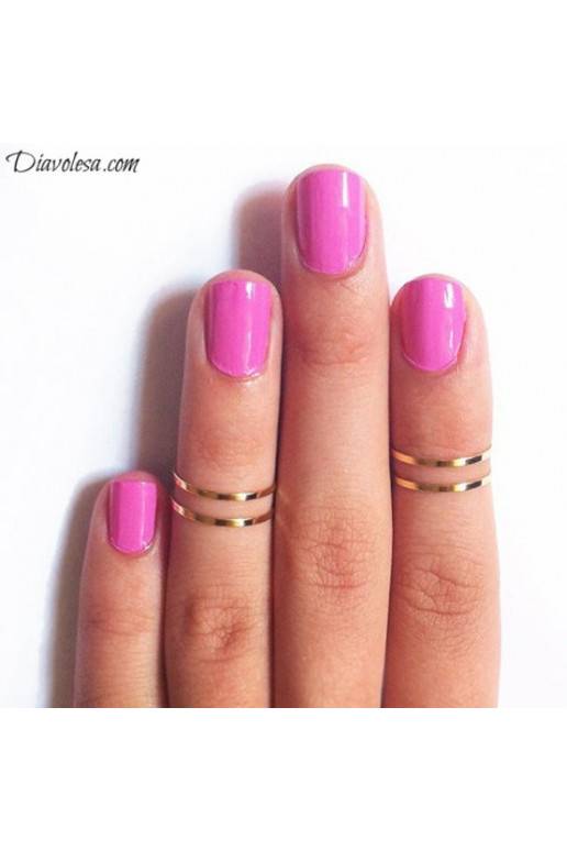 5 plonų žiedų komplektas aukso spalvos