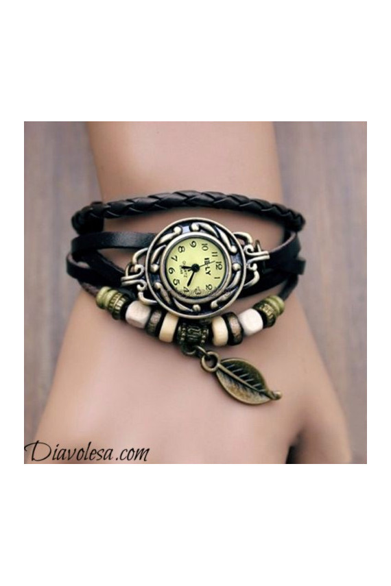 Laikrodis "Fan of Nature", juodas