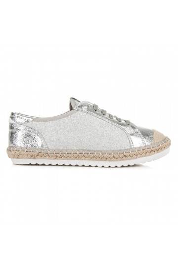 Auduma pelēkas un sudraba espadrilles HSYFA11S 2