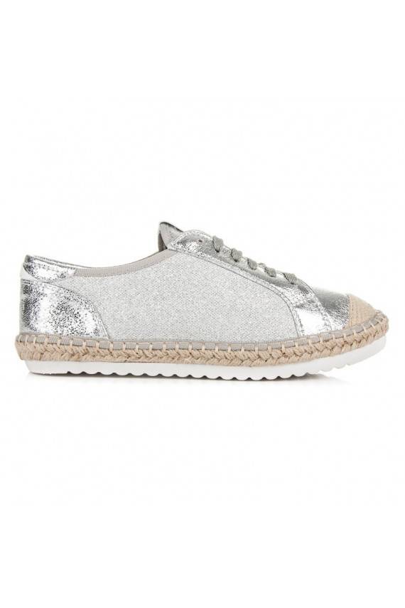 Auduma pelēkas un sudraba espadrilles HSYFA11S