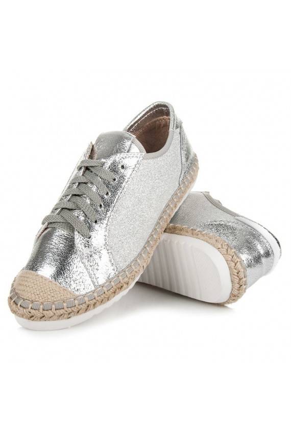 Auduma pelēkas un sudraba espadrilles HSYFA11S
