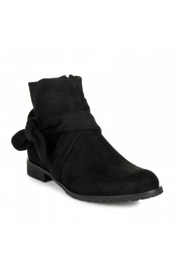 Mākslīgās zamšas melni zābaki IDEAL SHOES ES8508B