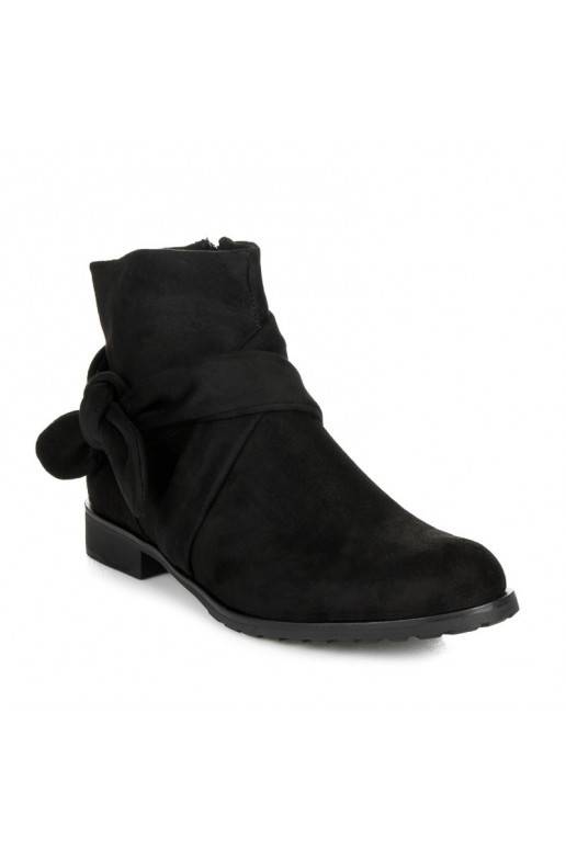Mākslīgās zamšas melni zābaki IDEAL SHOES ES8508B