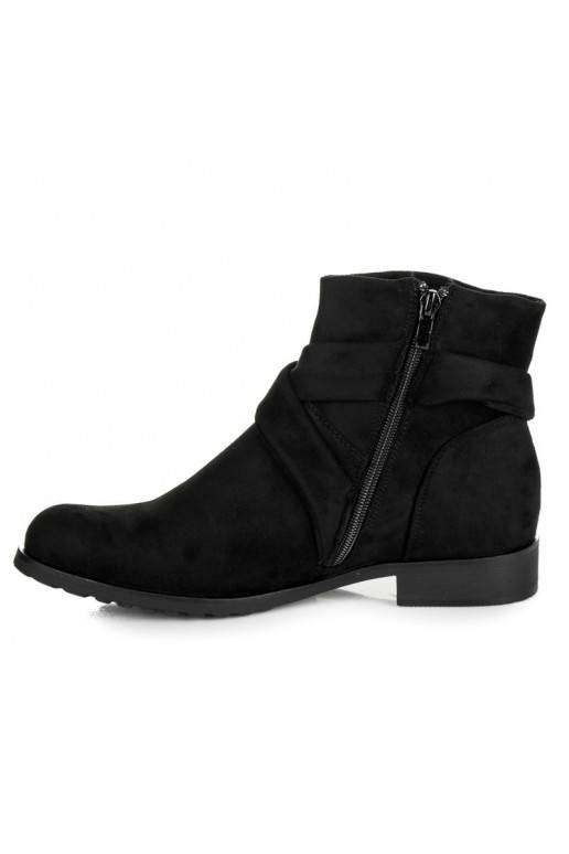 Mākslīgās zamšas melni zābaki IDEAL SHOES ES8508B