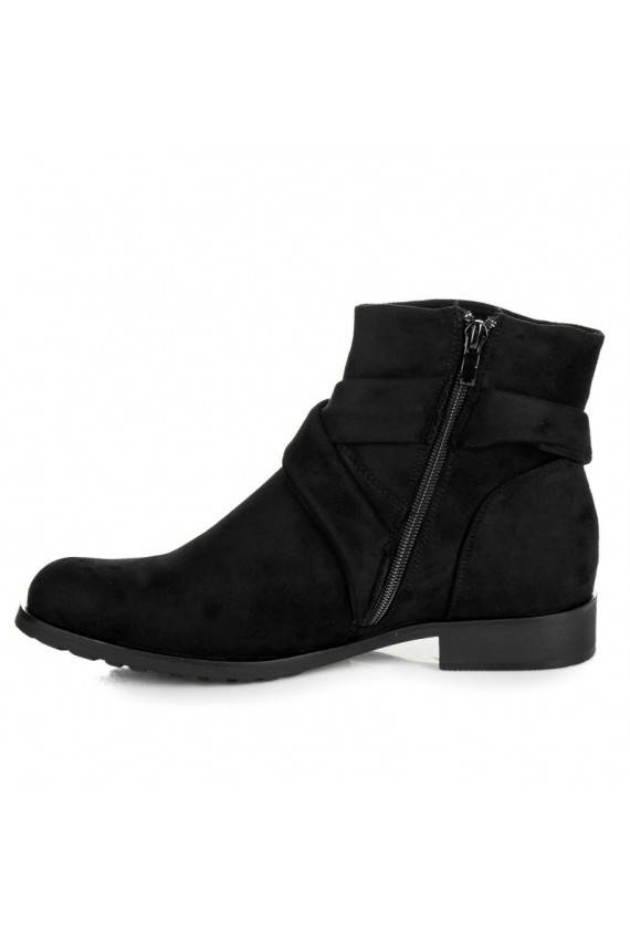 Mākslīgās zamšas melni zābaki IDEAL SHOES ES8508B