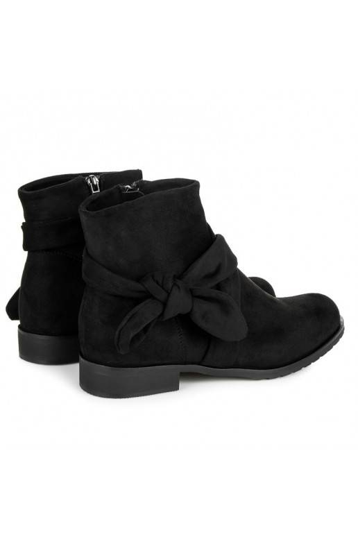 Mākslīgās zamšas melni zābaki IDEAL SHOES ES8508B