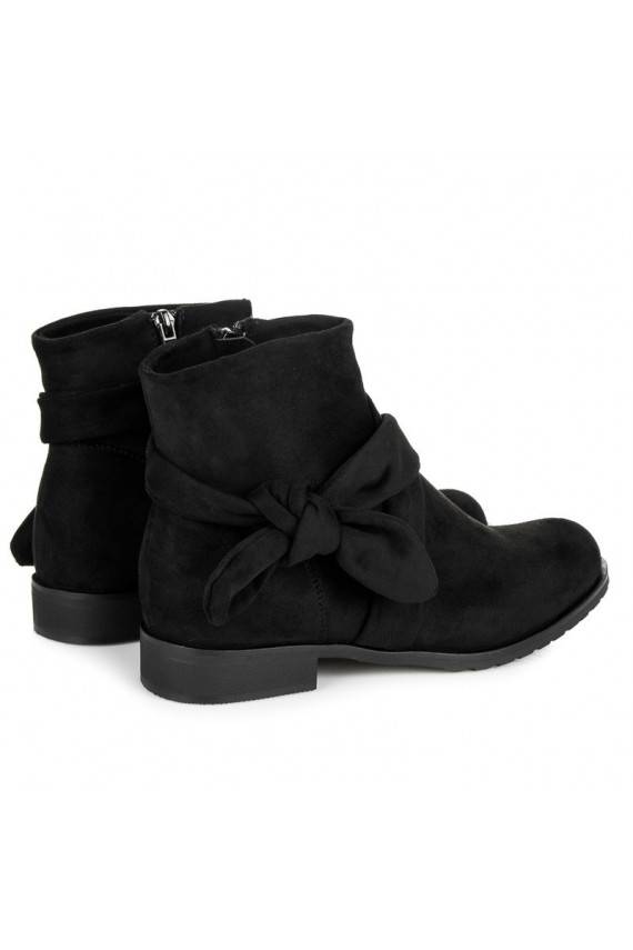 Mākslīgās zamšas melni zābaki IDEAL SHOES ES8508B