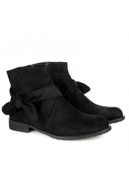 Mākslīgās zamšas melni zābaki IDEAL SHOES ES8508B
