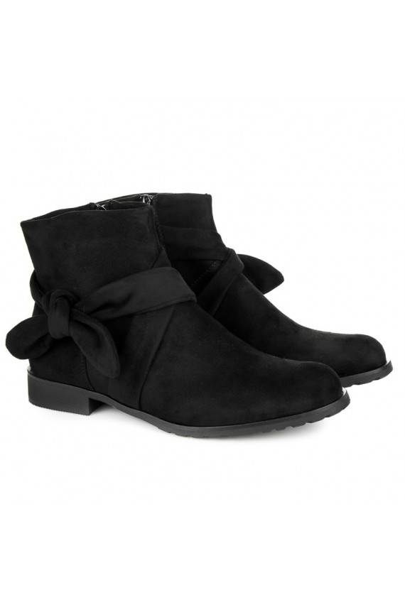 Mākslīgās zamšas melni zābaki IDEAL SHOES ES8508B