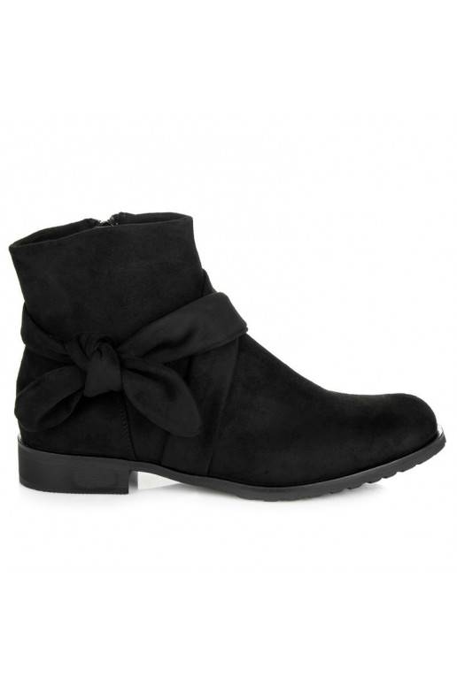 Mākslīgās zamšas melni zābaki IDEAL SHOES ES8508B