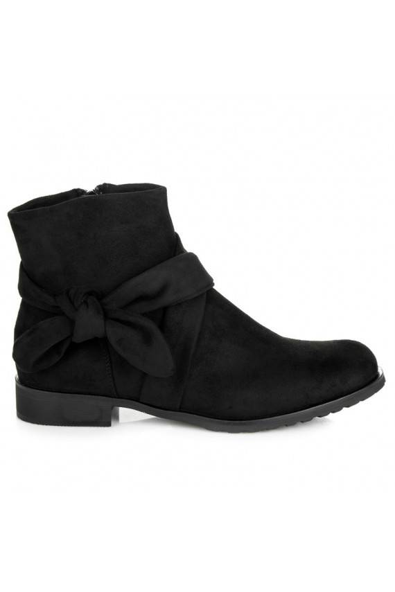 Mākslīgās zamšas melni zābaki IDEAL SHOES ES8508B