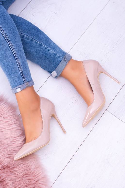 augstpapēžu kurpes Sieviešu Lu Boo Apavi ar spicu purngalu Laque Smilšu krāsas Belluci augstpapēžu kurpes Sieviešu Lu Boo Apavi ar spicu purngalu Laque Smilšu krāsas Belluci