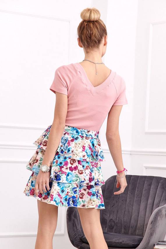 Blūze ar īsām piedurknēm  rozā nokrāsa DD_1043_POWDER