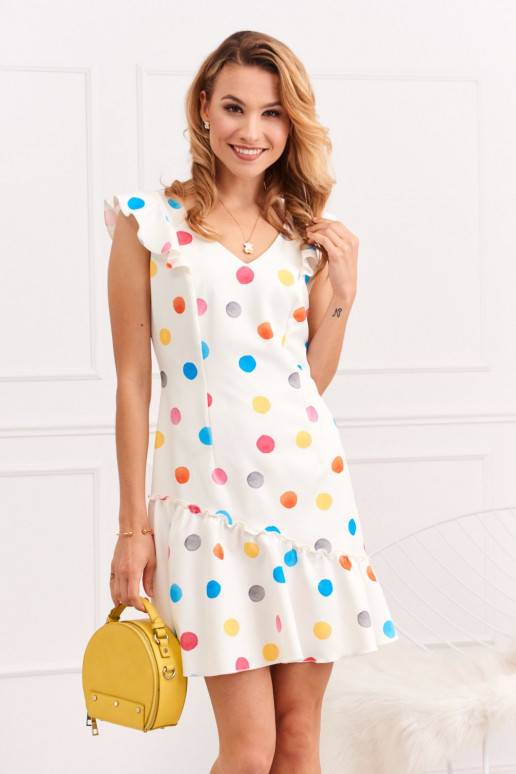 Eleganta kleita ar iesmiem  DD_0481_MULTICOLOR Eleganta kleita ar iesmiem  DD_0481_MULTICOLOR