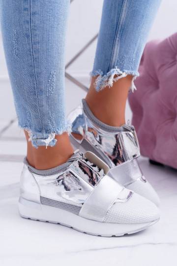 Lu Boo Sieviešu Sudraba krāsas Sportiska stila apavi Madoni 2