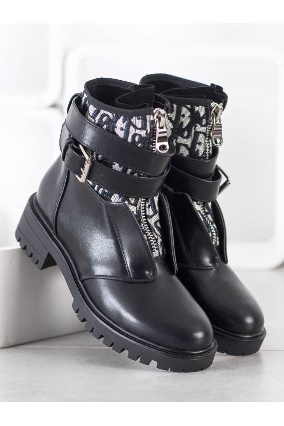 Stilīgasrnas zābaki ar rāvējslēdzējiem 