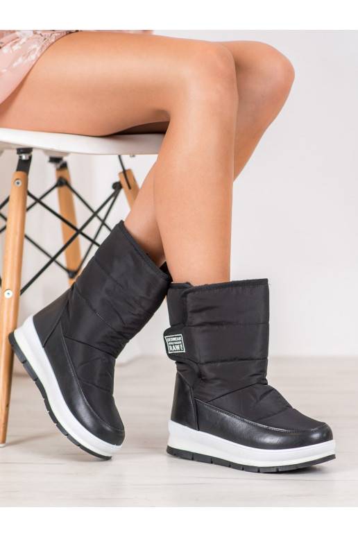 Melnas krāsas sniega apavi ar lipīgām aizdarēm 