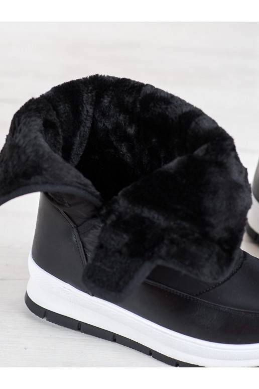 Melnas krāsas sniega apavi ar lipīgām aizdarēm 