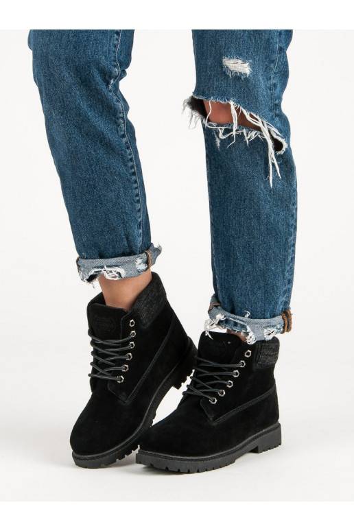 melnas krāsas puszābaki no dabīgas ādas