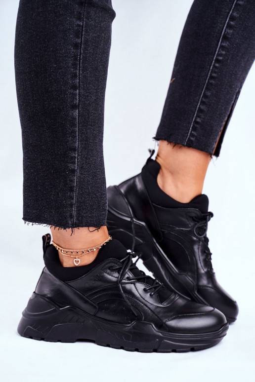   Sneakers modeļa apavi Goe Dabīgas ādas melnas krāsas GG2N3041