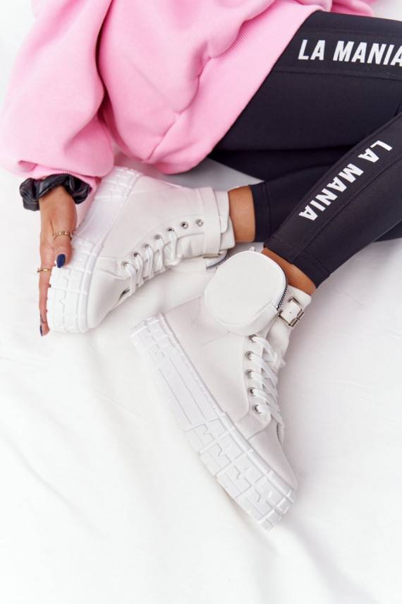   Sporta apavi ar platformu Z Nerką baltas krāsas Popcorn