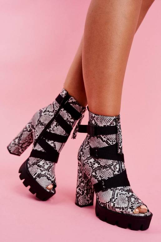 Sieviešu puszābaki Open Toe ar čūskādas imitāciju Gladios Sieviešu puszābaki Open Toe ar čūskādas imitāciju Gladios