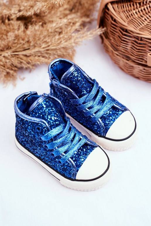 Bērnu apavi Spīdīgi brīvā laika apavi Zilas krāsas Ally