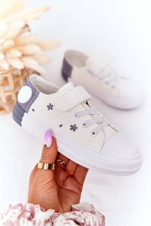 Bērnu brīvā laika apavi ar lipīgām aizdarēm BIG STAR HH374052 Baltas-Pelēkas krāsas