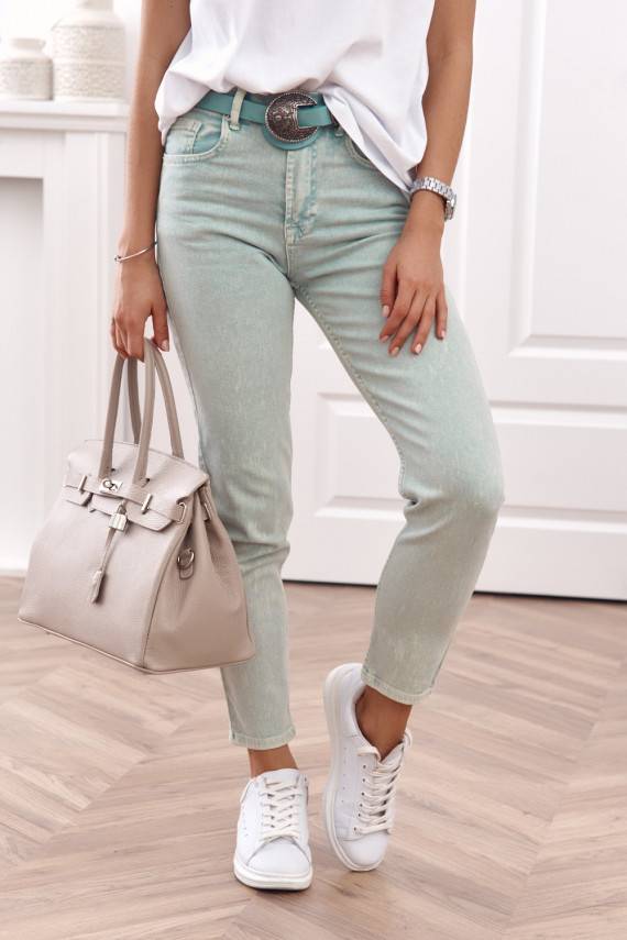 Bikses mom fit zielone