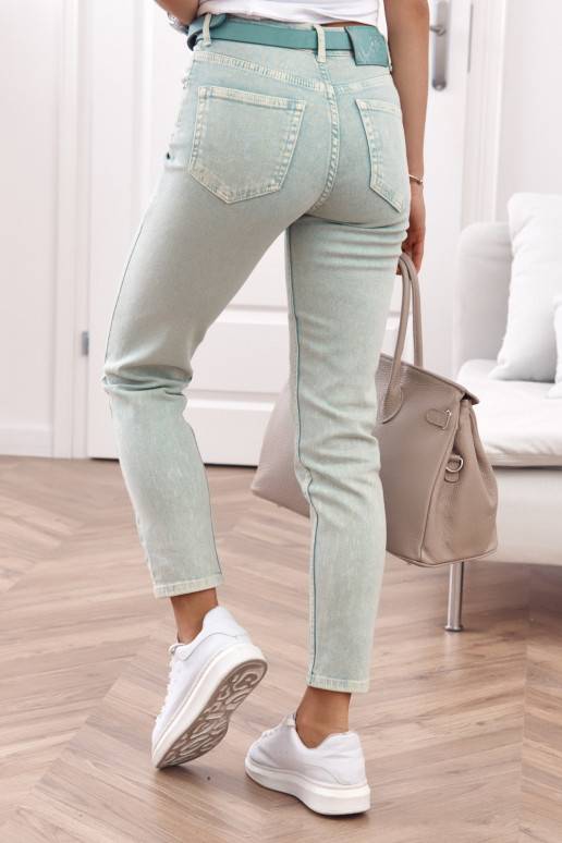 Bikses mom fit zielone